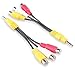 Conwork 2-Pack 3.5mm Stereo Male to 3 RCA Female Splitter Extension Cable for Audio Video AUX Port - 6 inch