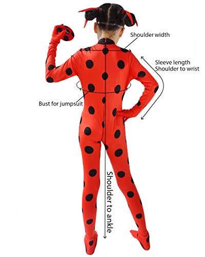 DAZCOS Child Size Cosplay Costume Black Spot Red Jumpsuit with Headwear (3-4T) - Thumbnail 6