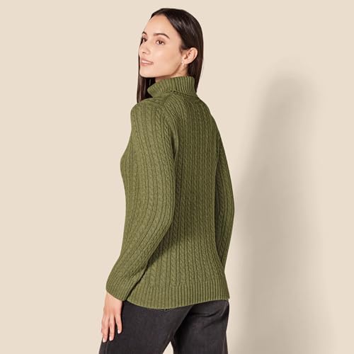 Image of Amazon Essentials Women's Long Sleeve Fisherman Cable Knit Turtleneck Sweater (Available in Plus Size)