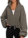Famulily Damen Winter Tops High Neck Elegante Solide Tunika Sweatshirts Basic Full Zip Fleece Kurze Jacke Warm Outwear Mit Taschen Kaffee L