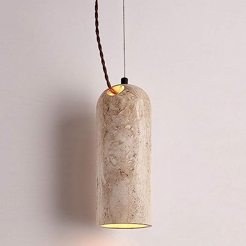 Luminaire suspendu travertin jaune minimaliste pour îlot de cuisine et loft moderne