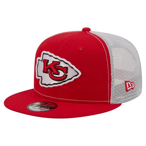 New Era Men's Red Kansas City Chiefs Core Team 9FIFTY Trucker Snapback Hat