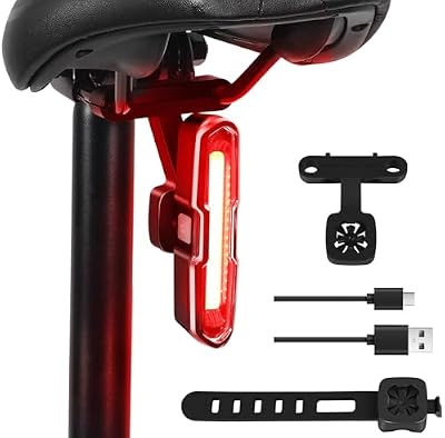 Luz Trasera Bicicleta Potente Led 110 Lumen - Luz Bicicleta 5 Modos Rojo/Azul, Impermeable IP64, Recargable USB C, Soportes de Liberación Rápida para Sillín & Tija de sillín, DONPEREGRINO B2