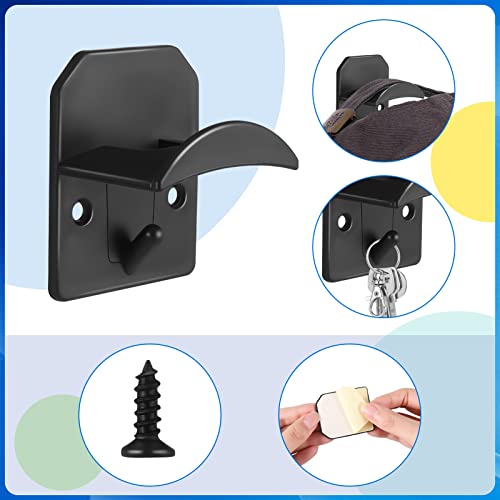 Queen King 32 Pcs Hat Rack For Wall -Baseball Caps Hat Racks, Adhesive Hat Hooks For Wall, Strong Hold Hat Hangers Organizer, No Drilling, Multi Purpose Hat Racks Holder For Door, Closet( Black) #TOP3