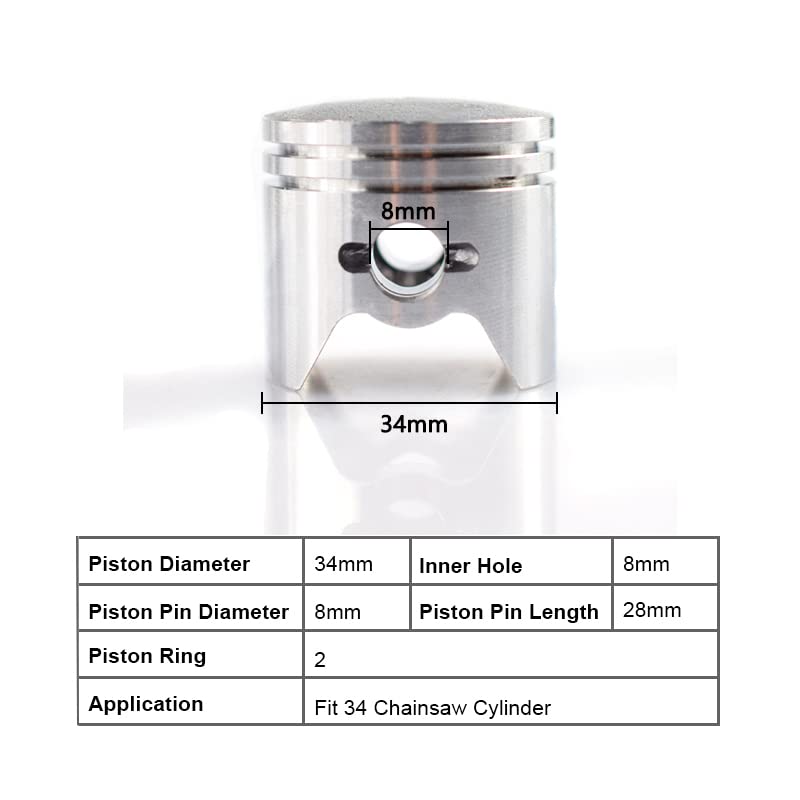 Kit Piston-Cylindre 34 Mm Pour FS38 FS45 FS55 HS45 KM55 – Pièces Métal Complètes Débroussailleuse & Souffleur