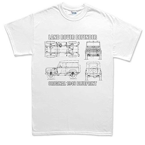 Defender 90 110 Blueprint camiseta - Blanco -