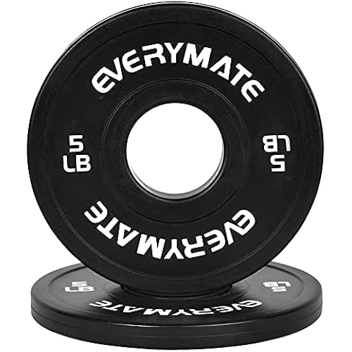 EVERYMATE Change Weight Plates 1.25LB 2.5LB 5LB Set Fractional Olympic Bumper Plates for Cross Training Steel Insert Strength Training