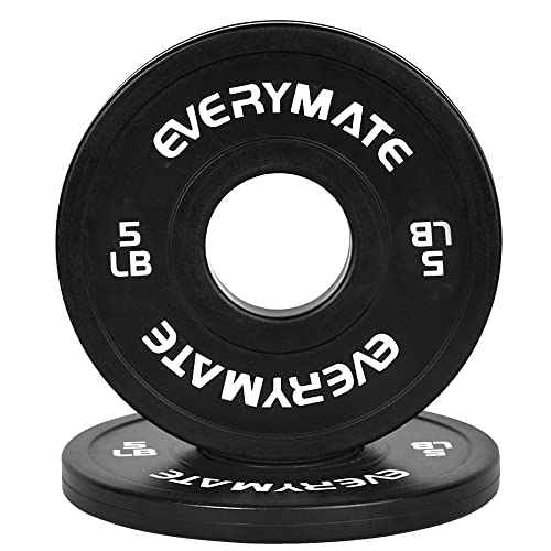 Black Change Weight Plates 1.25LB 2.5LB 5LB Set Fractional Plate Olympic Bumper Plates for Cross Training Bumper Weight Plates Steel Insert Strength Training Weight Plates