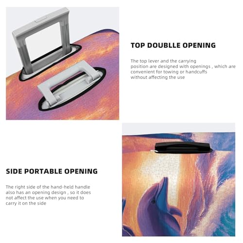 Luggage Cover Washable Elastic Suitcase Covers dolphins art Travel Baggage Cover Fashion Anti-scratch Suitcase Protector Decoraitve Covers Fits 18-32 Inch Luggages Large4