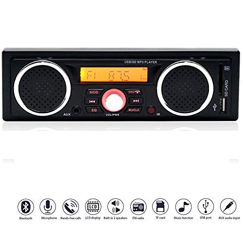 Polarlander 1 Din Car Radio 12V FM MP3 Bluetooth Autoradio Bluetooth Hands-Free Call in-Dash Car Stereo Built-in with Two Loud Speakers with ISO Port Polarlander 1 Din Car Radio 12V FM MP3 Bluetooth Autoradio Bluetooth Hands-Free Call in-Dash Car Stereo Built-in with Two Loud Speakers with ISO Port