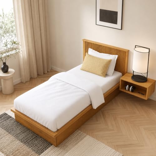 Image of Bniture Modern Low Height Single Size Bed Without Storage | Engineered Wood Platform Bed Headboard | Bed King Size Wooden Cot Double Bed for Bedroom 3 Year Warranty (Giant Wood)