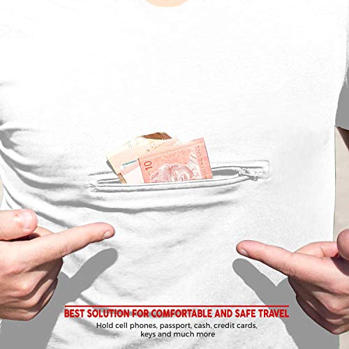 Clever Travel Companion Men's Crew Neck T Shirt with 1 Secret Hidden Pockets for Traveling | Pickpocket Proof4