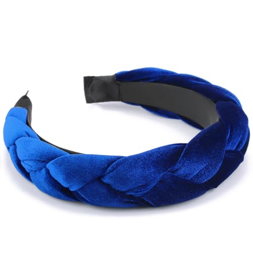 Image of DRESHOW Braided Headbands for Women Velvet Hair Hoop Elastic Criss Cross Hair Bands Accessories