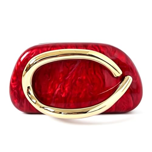 Image of Acrylic Clutch Purse for Women Classic Round Acrylic Evening Handbag Vintage Metal Handlebars Bag for Wedding Party Prom