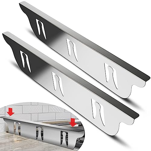 Stove Cover, Stove Guard, Stainless Steel Stove Gap Covers, Heat Resistant & Easy to Clean Stove Counter Gap Cover, Kitchen Stove Counter Gap Cover Eliminates Gap Between Counter & Appliances (2 pcs)