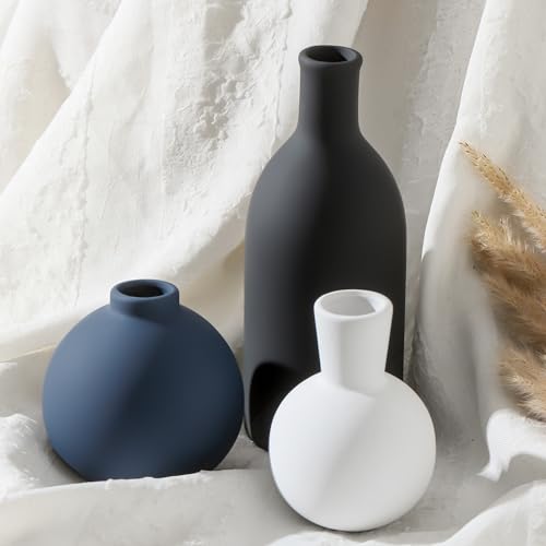 image for ooit Ceramic Vase Set of 3 | Vases Home Decor | Decorative Flower Tabl
