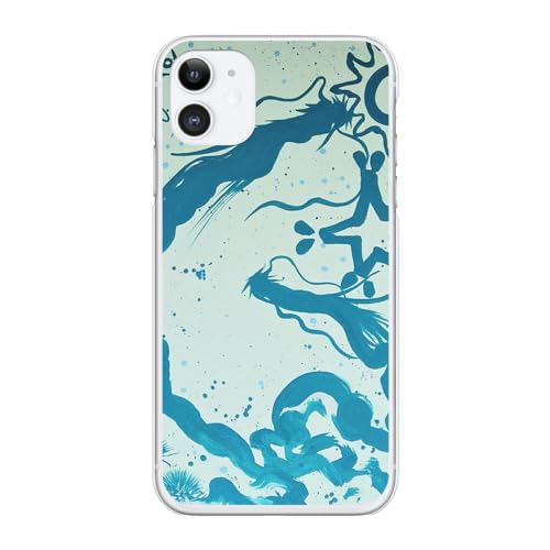 ブレインズ iPhone 17 対応 ハード ケース カバー 和POP ブルー 白道 Hakudou. 龍 ドラゴン dragon 干支 抽象画 現代アート 和風 日本画 書画 水墨画 毛筆 iphone17 スマホケース アイフォン アイホン 国産 個性