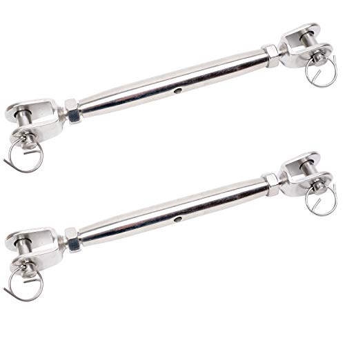 Preisvergleich Produktbild 2 Stck M8 Sonnensegelspanner, Wantenspanner, Spannschloss, Seilspanner Edelstahl V4A