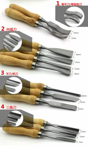 12 pz/set di strumenti per intaglio del legno Kit di strumenti per scultura di legno