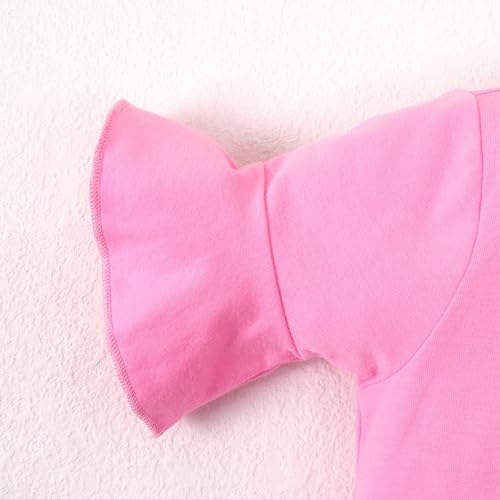 Magic Park 2-6Y Toddler Baby Girls Ruffle T-Shirts Kids Bell Sleeve Blouse Girl Solid Color Tee Tops4