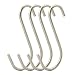 RuiLing 4-Pack Extra large Size 5.2 Inch Premium Heavy-Duty Genuine Solid Polished Stainless Steel S Shaped Hooks Heavy tool Hanging Hooks for Bathroom,office, wardrobe,Storage room,Workshop.