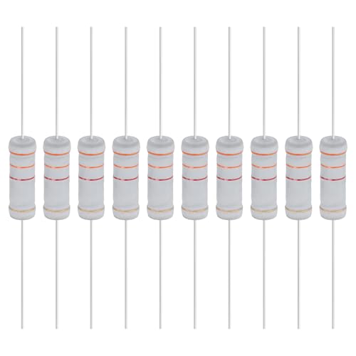 YOKIVE 10 Pcs 3.3K Ohm 5 Watts Metal Oxide Film Resistor, 5% Tolerance Resistor Axial Lead | Flame Proof for DIY Electronic Circuits, Audio-Video Projects