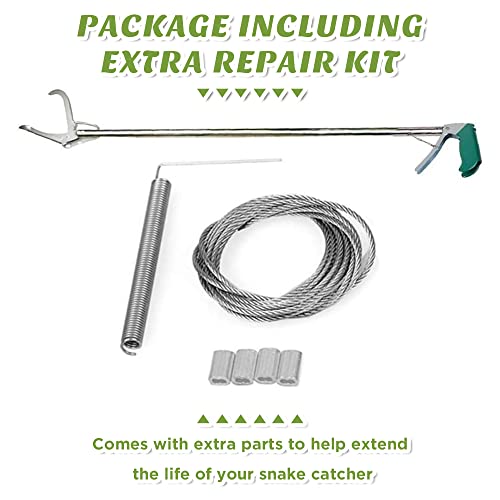 Image of HOMEYA 52 inch Snake Tongs Grabber, Heavy Duty Snake Catcher Wide Jaw Handling Tool, Rattle Snake Catcher, Extra Long Snake Tongs, Snake Catcher with Lock&Non-Slip Grip Handle, Snake Tong Reptile Grabber