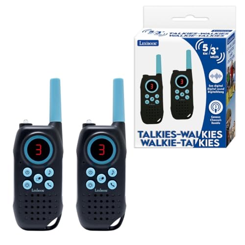 Lexibook Talkie-Walkies TW42LXB bleus à son digital et clip ceinture pour enfant
