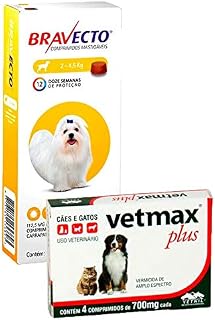 Bravecto Antipulgas Cães 2 A 4,5kg + Vermifugo Vetmax