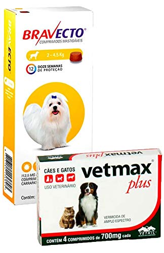 Bravecto Antipulgas Cães 2 A 4,5kg + Vermifugo Vetmax