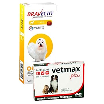 Bravecto Antipulgas Cães 2 A 4,5kg + Vermifugo Vetmax
