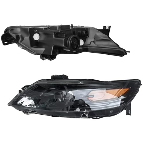 Image of Headlights Assembly Compatible With 2010 2011 2012 Ford Taurus Halogen Replacement Head Light, Driver and Passenger Side,Pair Black Housing Amber Side For Ford Taurus 10 11 12 SE SEL
