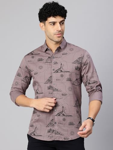 Image of Majestic Man Men's Stylish Unique Print Casual Shirt - Pure Cotton| Full Sleeve | Trendy & Comfortable