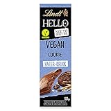 Lindt HELLO Vegan Schokoladentafel, Kakaoerzeugnis mit Haferdrink und dunklen Keks-Stückchen, Schokolade vegan, laktosefrei, ohne Zuckerzusatz, 100 g