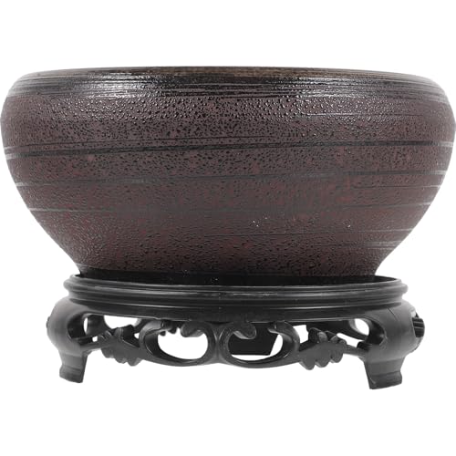 Alasum Vaso in Ceramica senza Fori per Giardinaggio Domestico Fioriera a Ciotola per Piantare Ninfee e Piante Idroponiche Vaso Profondo con Base per Soggiorno e Giardino Decorativo