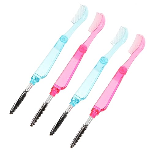 minkissy Eyelash Brush Comb Portable Folding Mini Brush for Makeup Easy Eyelash Separation Perfect for Home/travel Random Color