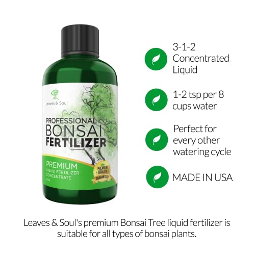 Professional Liquid Bonsai Plant Fertilizer | 3-1-2 Concentrate For Bonsai Plants And Trees | Multi-Purpose Blend & Gardening Supplies | 8 Oz Bottle #TOP1