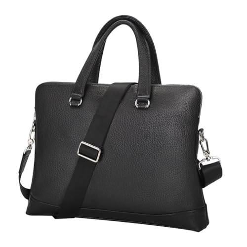 Mallette d'affaires en cuir véritable pleine fleur sac à main élégant de grande capacité pour homme