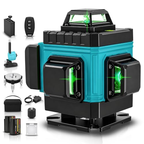 Image of Tomahawk Konrad KON-1288 16 Lines Green Laser Level Pro 4x360 4D Green Cross Line Professional Laser for Construction with Two 360 Vertical /Horizontal Level Pulse Mode & Remote Controller Laser
