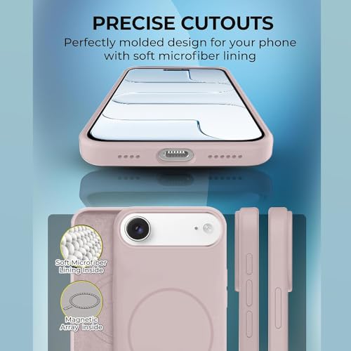 Image of iPhone 17 Air Silicone Magsafe Case | Shock Proof Design & Camera Protection | Premium Rubberised Apple iPhone 17 Air Cover (Microfiber Lining) | Magnetic Liquid Silicone - Pink