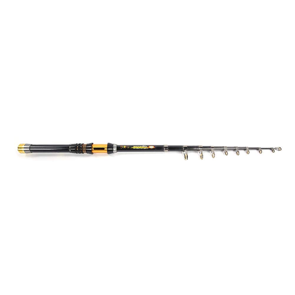 Caña de Pescar telescópica Mini caña de Pescar de Pesca portátil caña de Pescar con Anillo de Alambre de cerámica para la Pesca al Aire (3.0m)