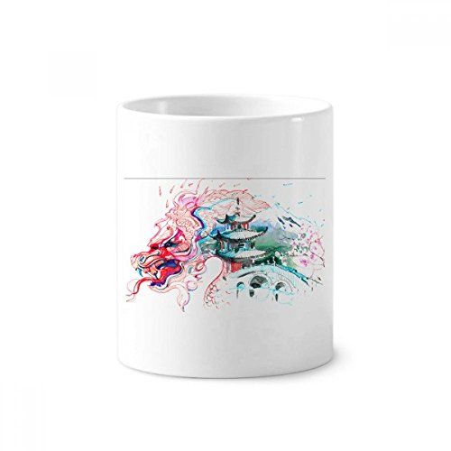 Porte-stylo Mug Dragon Chinois Céramique Tasse Blanche 350 ml Cadeau Idéal Bureau