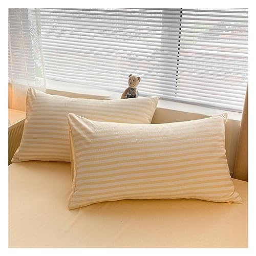 Linge de lit à rayures chic avec housse de couette et taies - 6