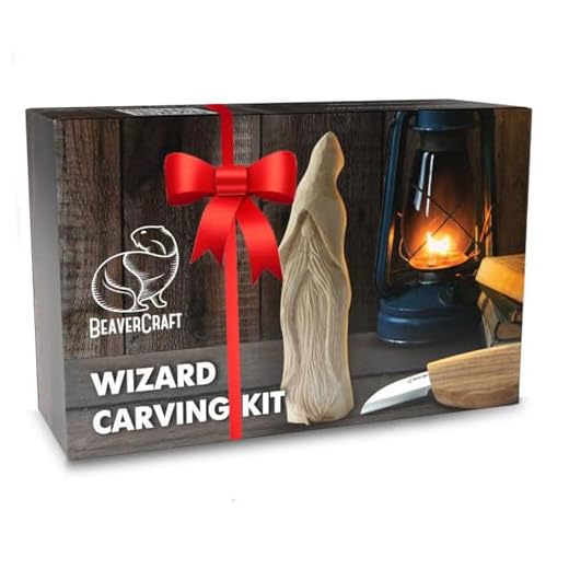 BeaverCraft Whittling Kit for Beginners, Wood Carving Kit for Beginners - Wood Carving Tools Woodworking Kit for Adults and Teens - Whittling Knife Kit with Wood Blocks - Wood Carving Set DIY03 Wizard