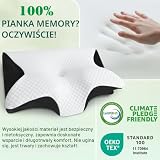 FEYIDEO Poduszka Pod Kark, 2 w 1 Poduszka Pianki Pamięci Kształtu, Dla Osób Śpiących na Plecach Na Boku Na Brzuchu (Czarny)