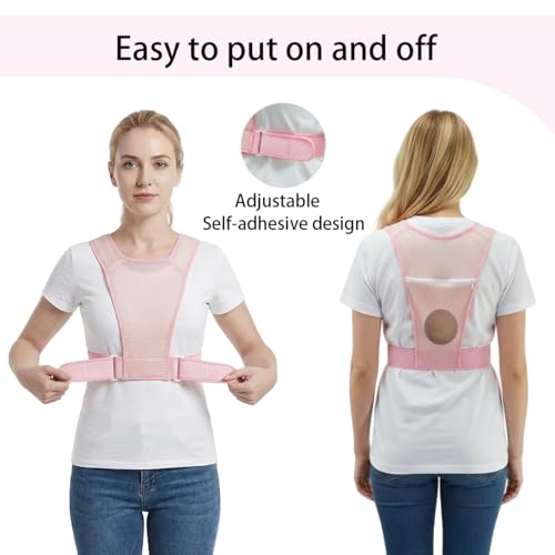 Side Sleep Apnea Devices Adjustable Back Sleeping and Snoring Relief, Adjustable Positional Sleep Improve Breathing and Promote Sleep Anti Snore Back Promote Side Sleeping(Pink)