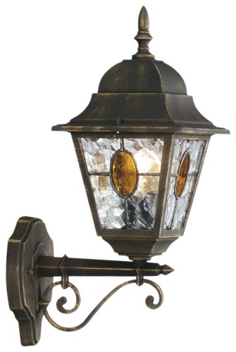 Preisvergleich Produktbild Massive Wandaussenleuchte München, 100W, schwarz / gold patiniert, 151704210