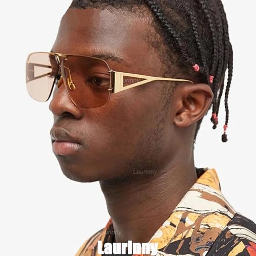 Trendy Aviator Sunglasses for Women Men Oversized Retro Rimless Fashion Metal Glasses Shades Lentes De Sol Mujer3