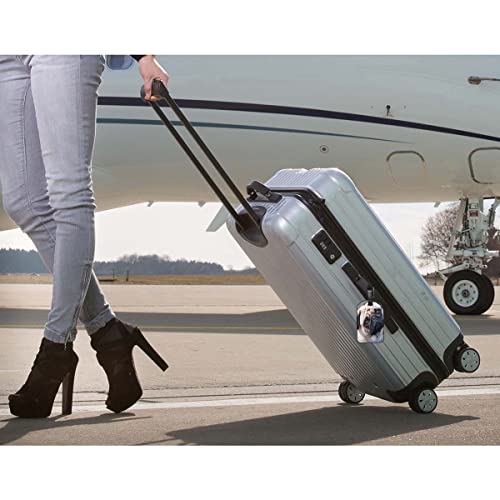 Zoczos Pug Dog Luggage Tags Lovely Shapi Puppy Adorable Doggy Pet Animal The Dog Cocked Its Head Privacy Cover Id Label With Strap And Address Card For Travel Bag Suitcase, 1 Pack #TOP4