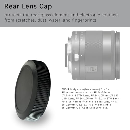 Cuerpo de la cámara y tapas de lente traseras, compatible con cámaras RP sin espejo RP EF R5 R6. y RF 35mm f/1.8 es macro STM, RF 50mm f/1.2L USM - imagen 3